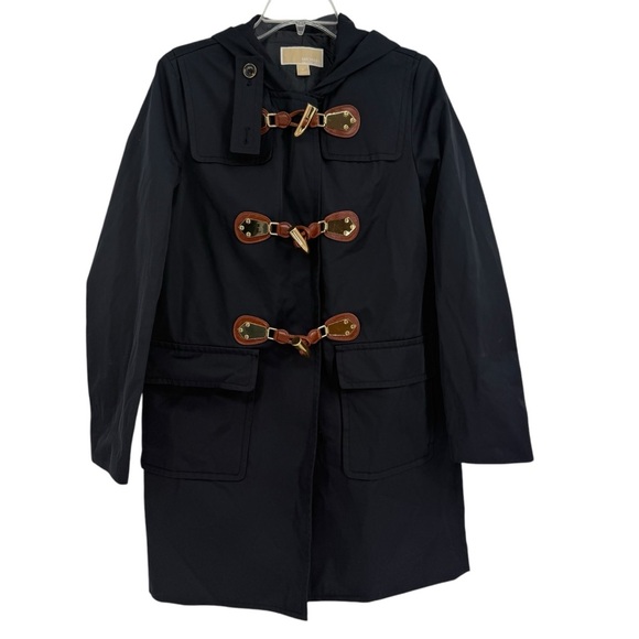 MICHAEL Michael Kors Toggle softshell Coat Navy Blue Cotton-Blend Size Medium - Picture 1 of 9
